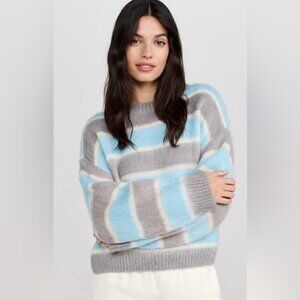 Little Lies Striped Blue and Gray Womens Sweater size M L